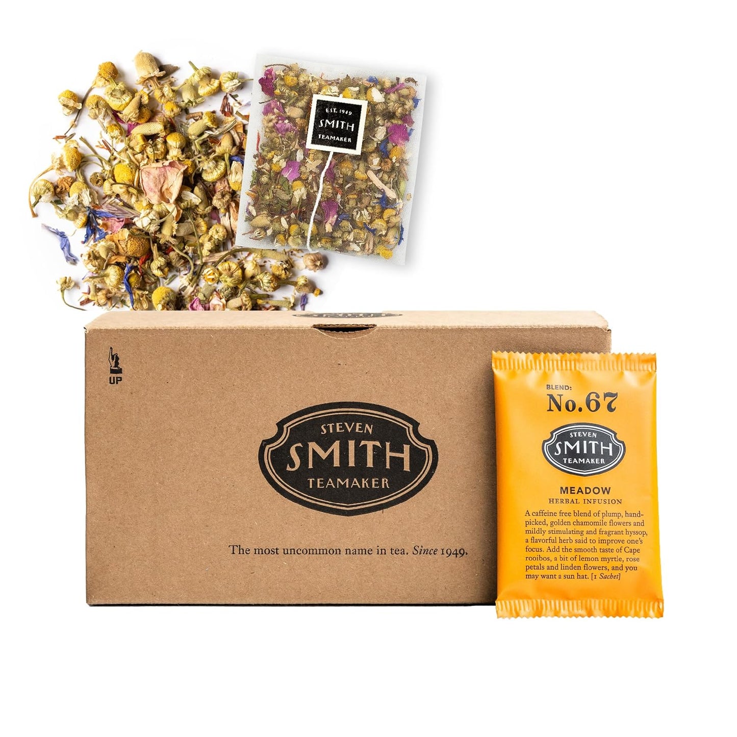 Steven Smith Teamaker Lullaby No. 40, Chamomile, Lemongrass, Lavender, Ashwagandha, Caffeine-Free, Organic Relaxing & Bedtime Wellness, Sugar-Free, Herbal Tea Bags, 15 Sachets, 0.95oz each