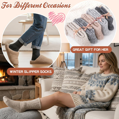 EBMORE Womens Fuzzy Socks Slipper Fluffy Cozy Comfy Cabin Plush Warm Winter Sleep Home Soft Socks