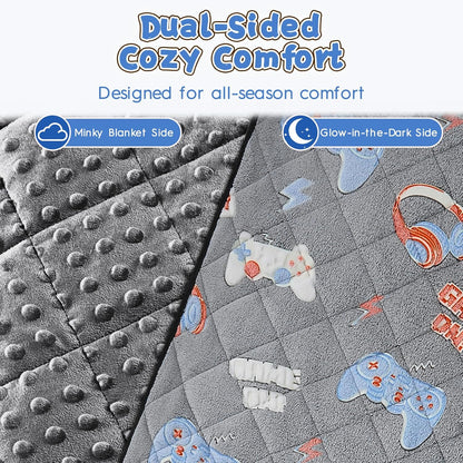 yescool Weighted Lap Pad 2 lb Blue Small Lap Blanket, Weighted Lap Blanket Cooling Heating Weighted Throw Blankets, Minky Blankets Gifts for Travel Outdoor Indoor, 20 * 30in