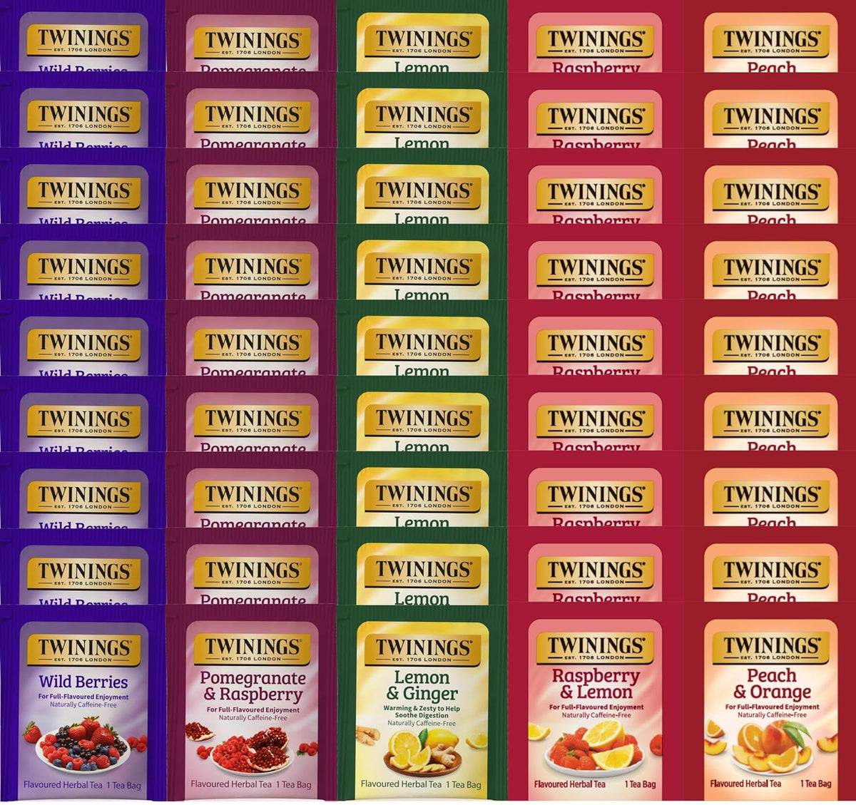 Twinings Fruity Herbal Assorted Caffeine Free Tea Bag Sampler Boxed Variety Gift Set
