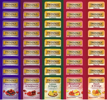 Twinings Fruity Herbal Assorted Caffeine Free Tea Bag Sampler Boxed Variety Gift Set