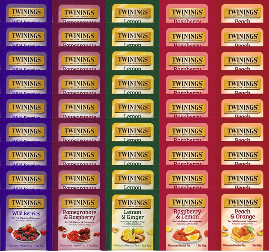 Twinings Fruity Herbal Assorted Caffeine Free Tea Bag Sampler Boxed Variety Gift Set