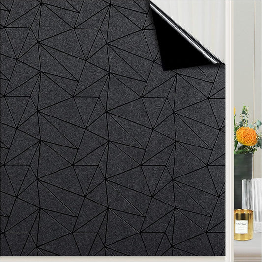 Coavas Blackout Window Privacy Film, Geometric Pattern, 11.8" x 78.7"