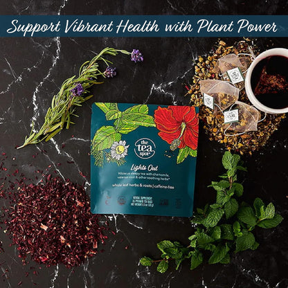 The Tea Spot Organic Lights Out Tea | Caffeine-Free 15 Tea Bags, Pack of 1