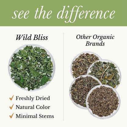 Wild Bliss Organic Red Raspberry Leaf Tea Pregnancy and Menstrual Support - Loose Leaf Herbal Tea - 7 Ounces - 100 Servings