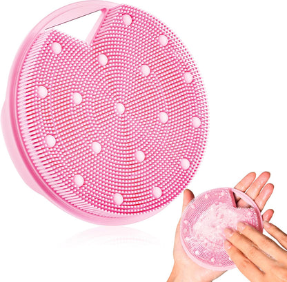 Silicone Body Scrubber -Anti Zinc Infused Exfoliating Body Scrubber | Anti Slip Silicone Loofah,Stiff & Soft Bristles for Cellulite Reduction,Blood Circulation - Black