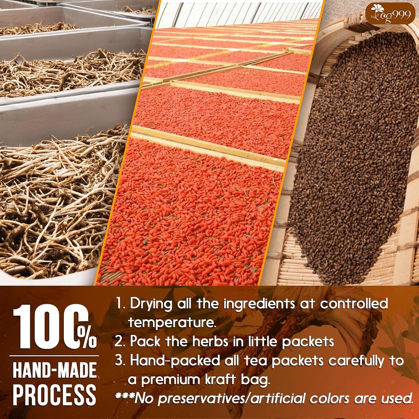 TOG999, 135 Premium Red Rooibos Tea Bags, 100% Natural & Pure from Rooibos Tea Leaves. Loose Leaf Rooibos Herbal Tea. Made with Natural Material Tea Bags. No Sugar, No Caffeine, No Gluten, Vegan.