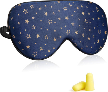 Jersey Slumber 100% Silk Sleep Mask for Women Men Side Sleeper - Light Blocking Eye Mask for Sleeping, Zero Pressure Soft Blindfold, Adjustable Strap, Silk Eye Cover for Travel Nap - Black