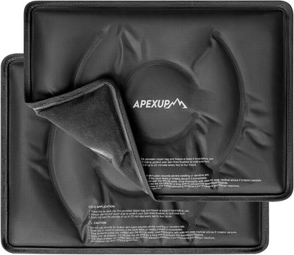 APEXUP Gel Ice Packs for Injuries Reusable, Flexible Double Sided Cold Packs for Injuries, Ice Pack for Knee, Shoulder, Back, Hip, Leg, Arm (Blue, 11"x7.1", 1PK)