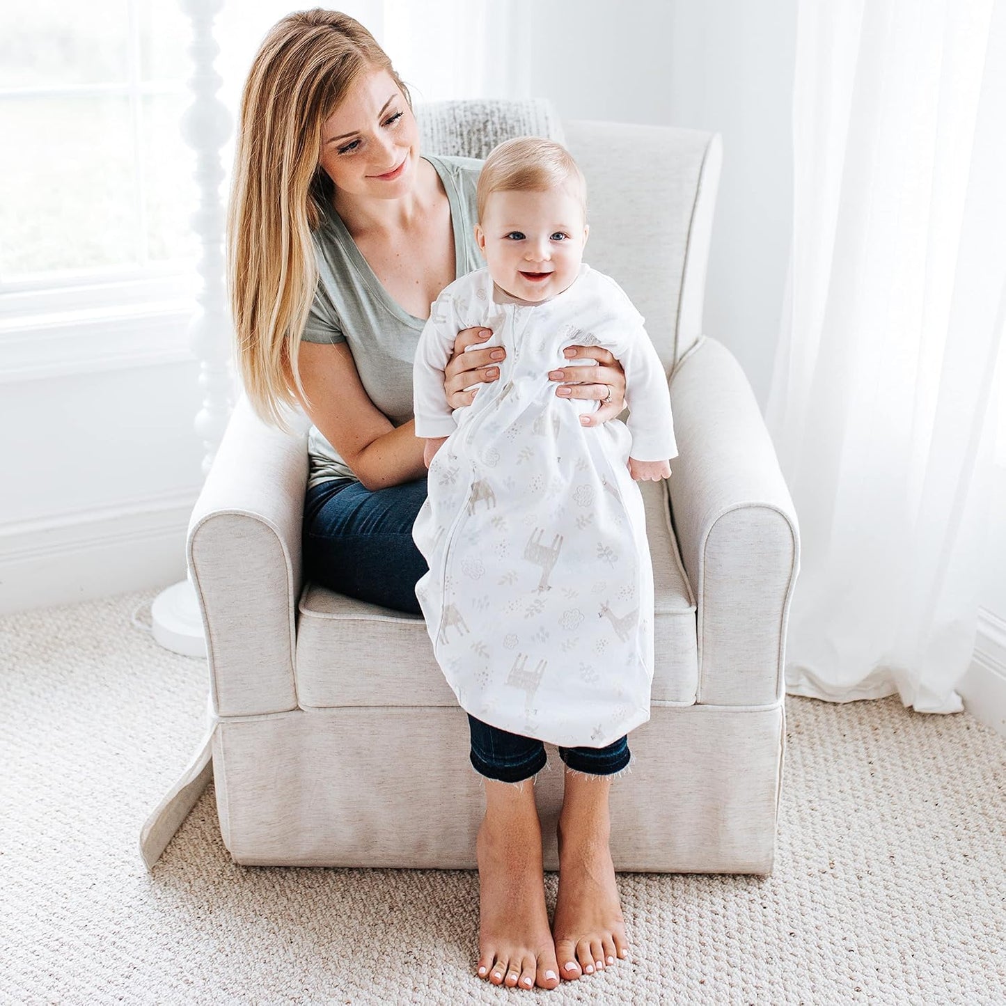 HALO SleepSack, 100% Cotton Wearable Blanket, Swaddle Transition Sleeping Bag, TOG 0.5, Ocean Life, Medium, 6-12 Months
