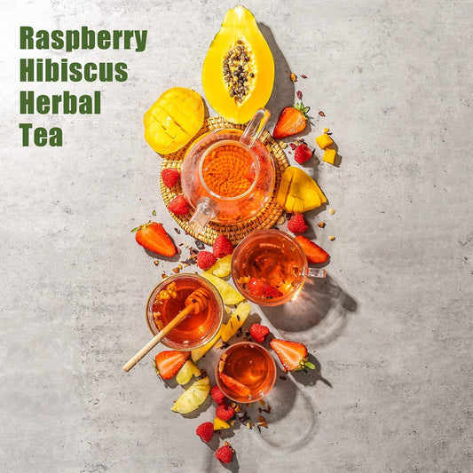 Taimei Teatime Raspberry Hibiscus Herbal Tea Loose Leaf - 4.23oz