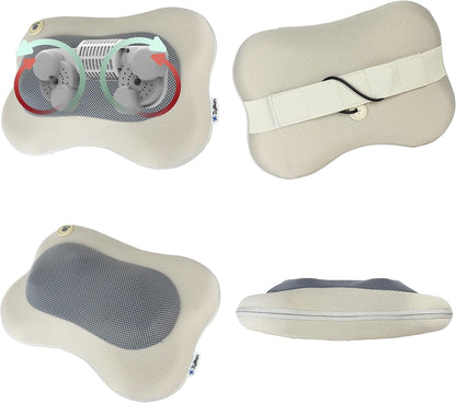 Zyllion Shiatsu Back and Neck Massager with Heat - 3D Electric Kneading Deep Tissue Massage Pillow for Muscle Pain Relief, Black, ZMA-13