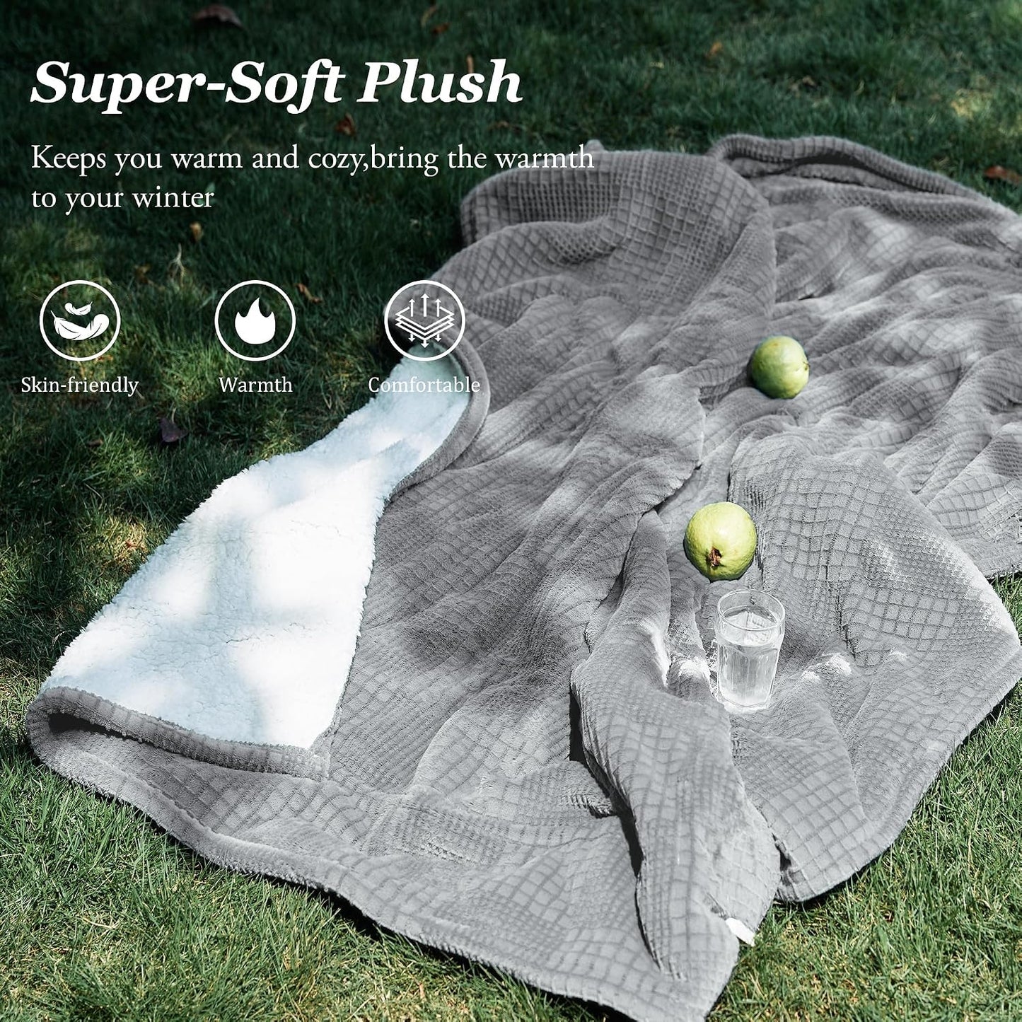 Texciting Heated Blanket Electric Blanket Throw 50''X60''-Heating Throw with 9 Heat Settings-2-10 Hours Auto Off,ETL Certified,Machine Washable (Green)