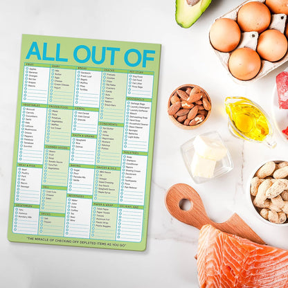 Knock Knock All Out Of Grocery List Note Pad, 6 x 9-inches (Blue)