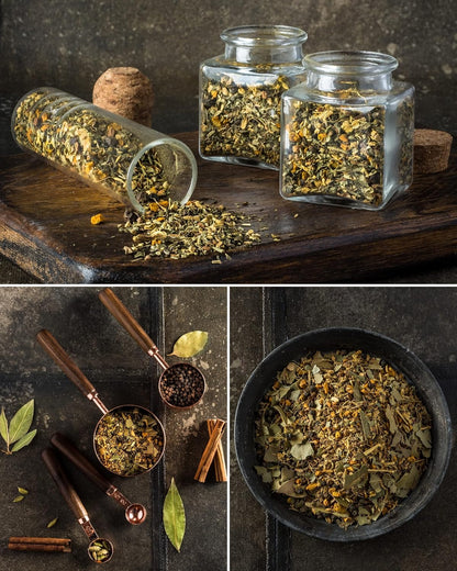 Gardenika Organic Loose Leaf Tea Sampler – 8 Pack, 1 LB – Herbal and Naturally Caffeine-Free Set - Ayurvedic Assortment Blend