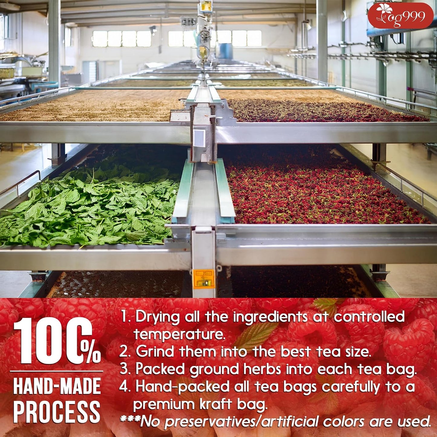 TOG999, 135 Premium Red Rooibos Tea Bags, 100% Natural & Pure from Rooibos Tea Leaves. Loose Leaf Rooibos Herbal Tea. Made with Natural Material Tea Bags. No Sugar, No Caffeine, No Gluten, Vegan.