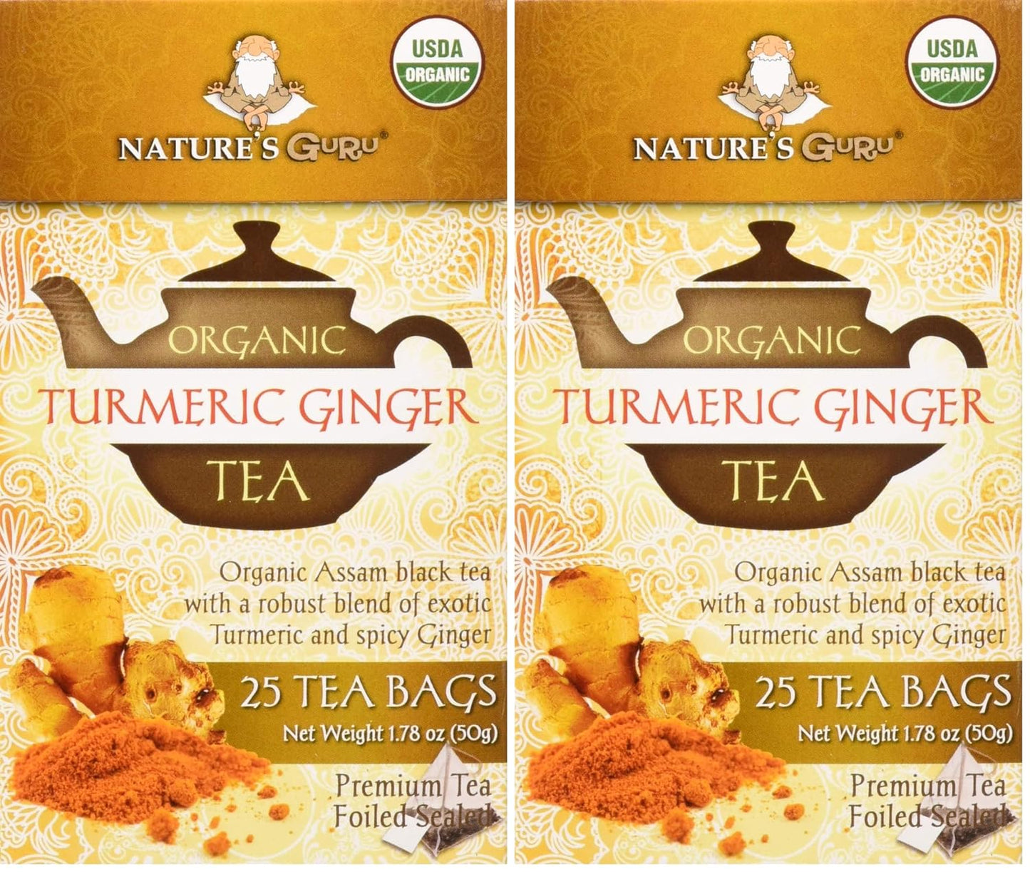 Nature's Guru Instant Vanilla Chai Tea Drink Mix Sweetened, 10 Count (Pack of 1) Single Serve On-the-Go Drink Packets