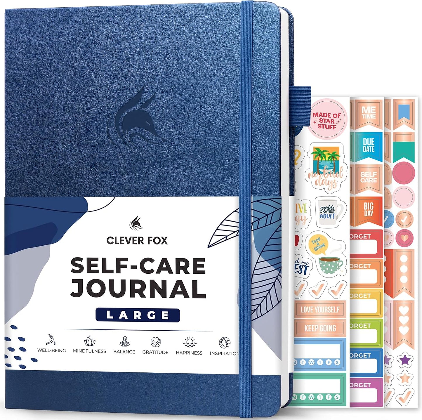 Clever Fox Self-Care Journal – Daily Reflection Notebook – Mental Health & Personal Development Planner, Meditation & Mood Log, A5 (Aquamarine)