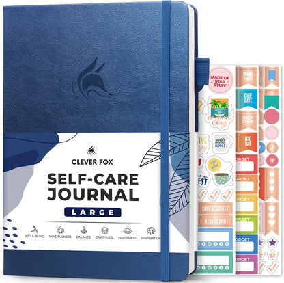 Clever Fox Self-Care Journal – Daily Reflection Notebook – Mental Health & Personal Development Planner, Meditation & Mood Log, A5 (Aquamarine)
