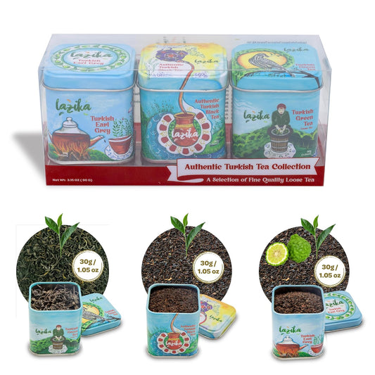 Lazika Loose Leaf Tea Set, Black Tea, Green Tea, Earl Grey, Tea Gift Set, 3.35 Oz (Pack of 3)
