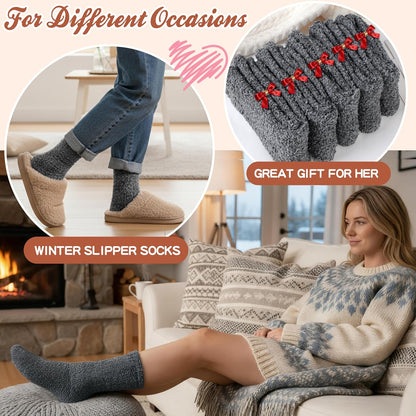 EBMORE Womens Fuzzy Socks Slipper Fluffy Cozy Comfy Cabin Plush Warm Winter Sleep Home Soft Socks