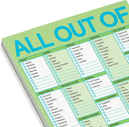 Knock Knock All Out Of Grocery List Note Pad, 6 x 9-inches (Blue)