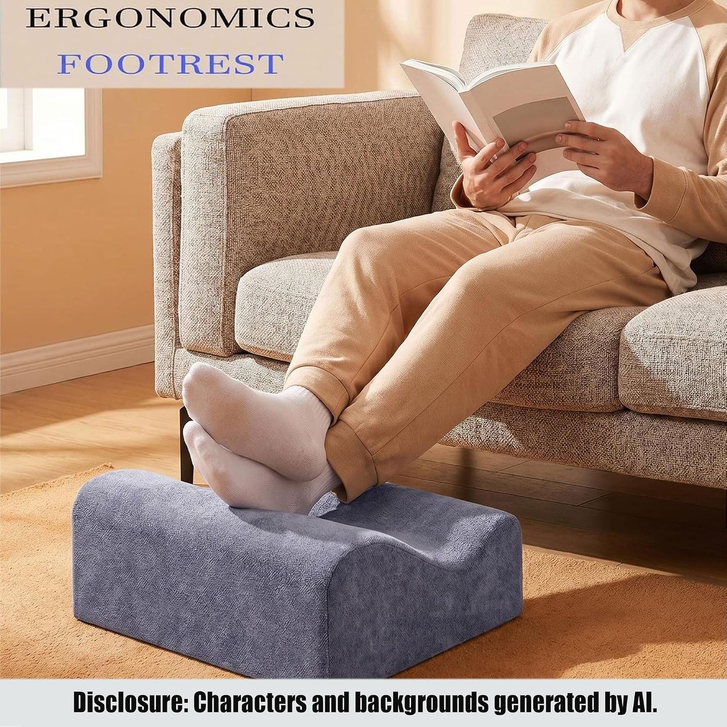 Work Foot Rest Under Desk,Comfort Foot Rest for Couch | Foot Rest For Under Desk at Work,At Soft Ergonomic Footrest,Support Foot Pillow,Heel Chair,Leg Elevation Pillow blue