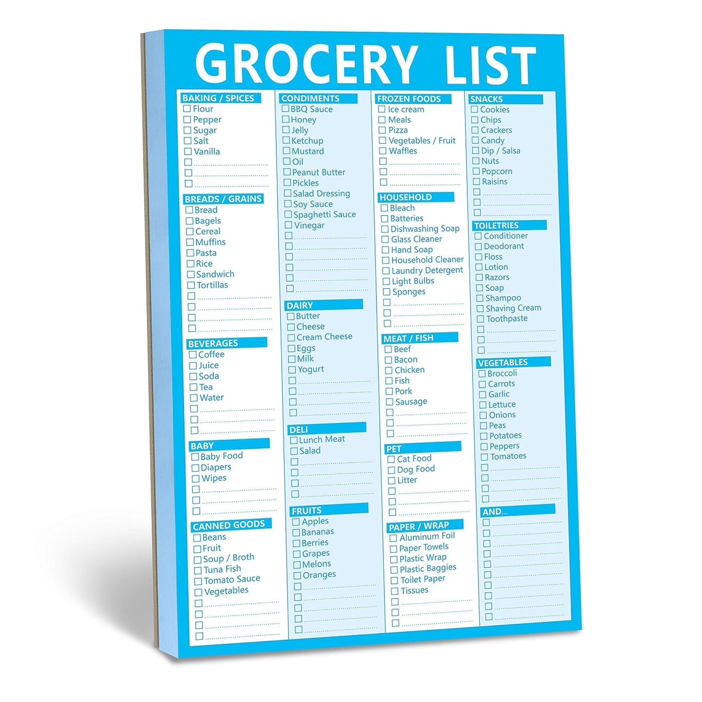 Hebayy 90 Pages Grocery Shopping Weekly Planner List Note Pad with Magnet Mountings (6" x 9")