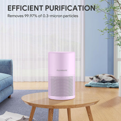 FULMINARE Air Purifiers for Home Bedroom H13 HEPA Air Purifier, 3 Speeds, Timer, 24dB, Small Mini Air Purifier with Night Light, Sage Green