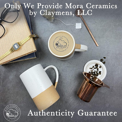 Mora Ceramics Tea Cup with Loose Leaf Infuser, Spoon and Lid, 12 oz, Microwave and Dishwasher Safe Coffee Mug - Rustic Matte Ceramic Glaze, Modern Herbal Tea Strainer - Great Gift for Women, Garnet
