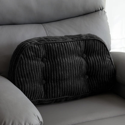 HIGOGOGO Lumbar Support Pillow for Recliner Chair/Accent Chair/Couch/Office Chair, Tufted Corduroy Back Support Cushion for Elderly, Recliner Cushions for Back Rest, Pain Relief, Reading, Brown