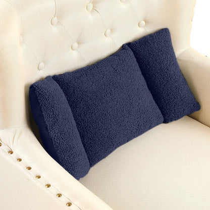 Queekay Fleece Lumbar Support Pillow 3 Section Back Pillow Office Chair for Back Support Comfortable Lumbar Cushion for Car Seat Pain Relief Sofa Rest(Gray)