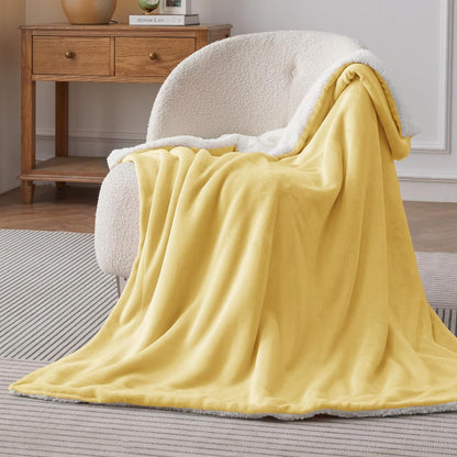 Bedsure GentleSoft Sherpa Fleece Throw Blanket for Couch, Non-Heated, Thick & Warm Cozy Blanket for Winter, Soft Fuzzy Plush Throw Gifts for Women and Men, Grey, 50x60 Inches
