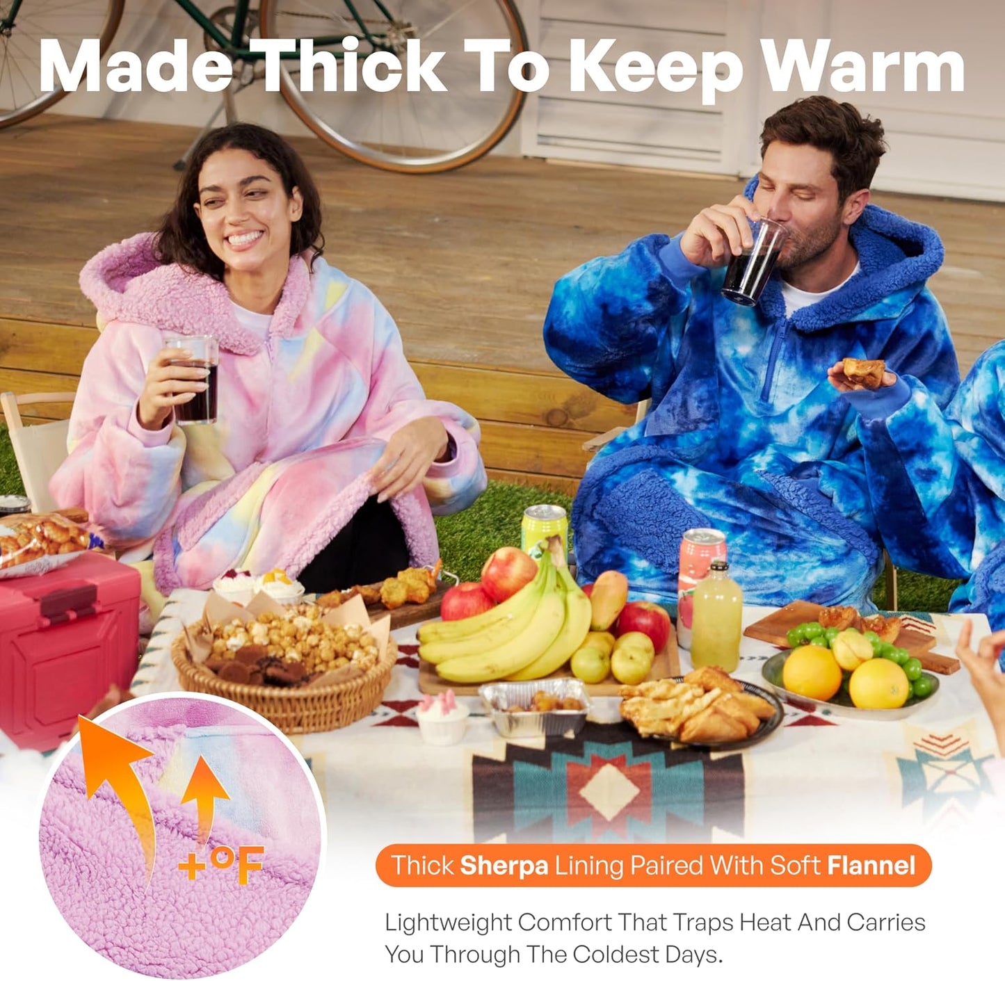 Giggling Getup Wearable Blanket Hoodie for Adults Gifts for Teen Girls Sister Women Sherpa Fleece Printed Hooded Blanket Sweatshirt Warm Cozy with Pocket & Sleeves Beige Cat