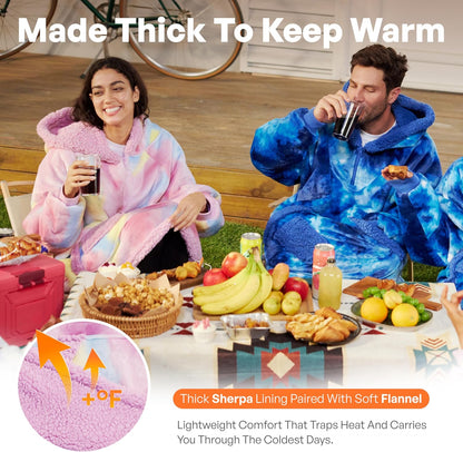 Giggling Getup Wearable Blanket Hoodie for Adults Gifts for Teen Girls Sister Women Sherpa Fleece Printed Hooded Blanket Sweatshirt Warm Cozy with Pocket & Sleeves Beige Cat