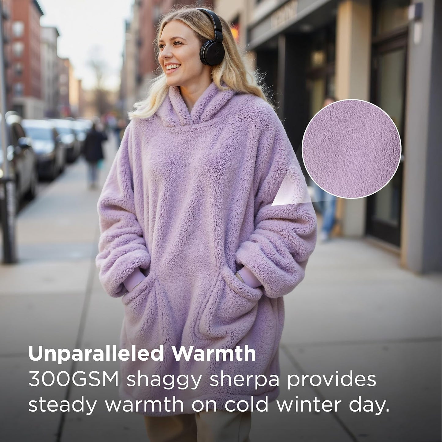 Bedsure Wearable Blanket Hoodies, Blanket Hoodie as Mothers Day Birthday Gifts for Mom Women, Warm Cozy Soft Sweatshirt Hooded Blankets for Women Men Adults, Grey, Standard
