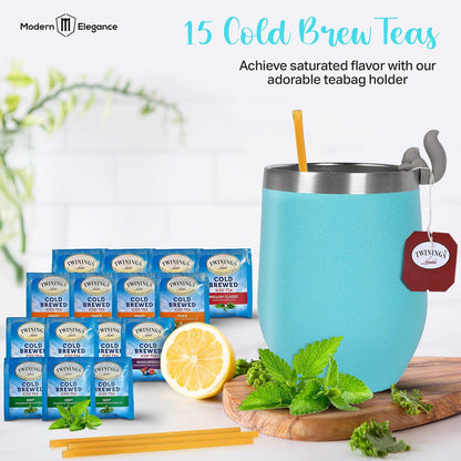 Modern Elegance Tea Tumbler Gift Set for Women, Teal
