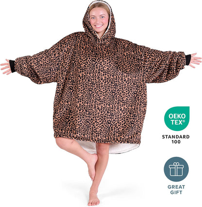Bare Home Wearable Blanket Hoodie - Soft Plush Sherpa - Warm and Cozy - Oversized Wearable Blanket