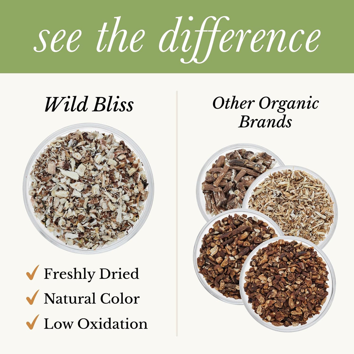Wild Bliss Organic Wild Raw Dandelion Root Tea - Pharmacopoeia Quality Caffeine Free Herbal Detox Support - 25 Plant Based Tea Bags