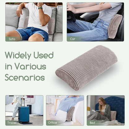 HIGOGOGO Lumbar Support Pillow for Recliner Chair/Accent Chair/Couch, Memory Foam Back Support Cushion for Elderly, Recliner Cushions for Back Rest, Pain Relief, Reading, Washable Cover, Dark Grey