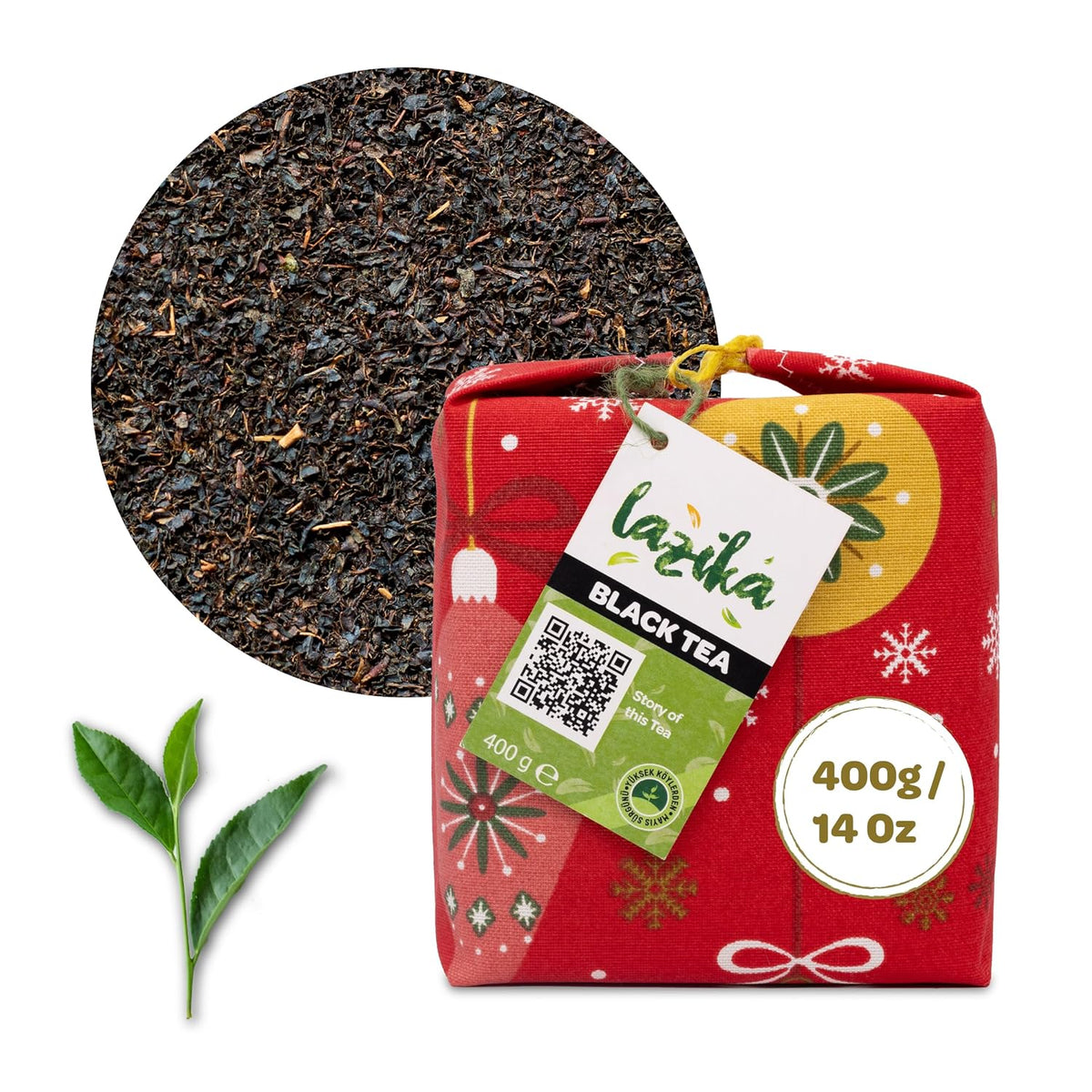 Lazika Loose Leaf Tea Set, Black Tea, Green Tea, Earl Grey, Tea Gift Set, 3.35 Oz (Pack of 3)