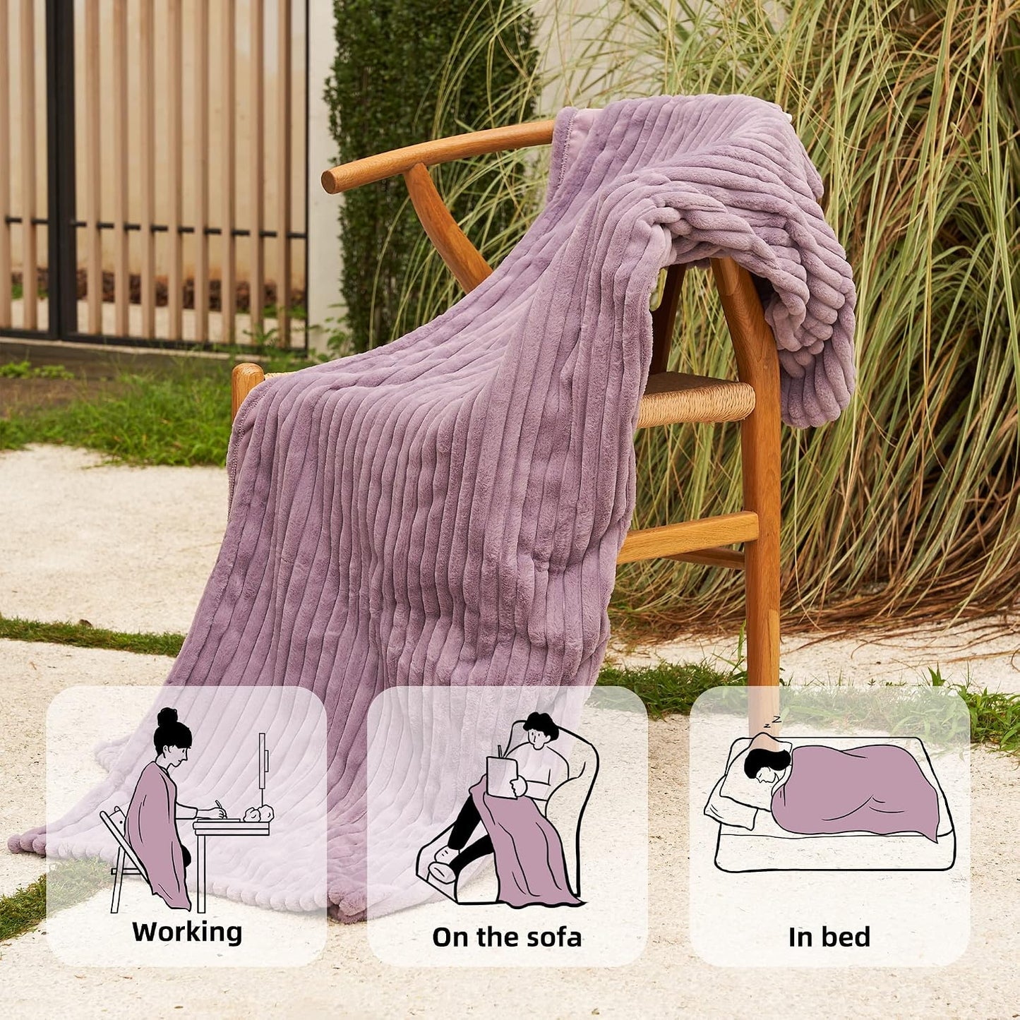 GOTCOZY Heated Throw Blanket, 50''X60'' - Soft Silky Plush Electric Blanket with 4 Heating Levels & 3 Hour Auto Off, ETL Certified, Machine Washable (Grey)