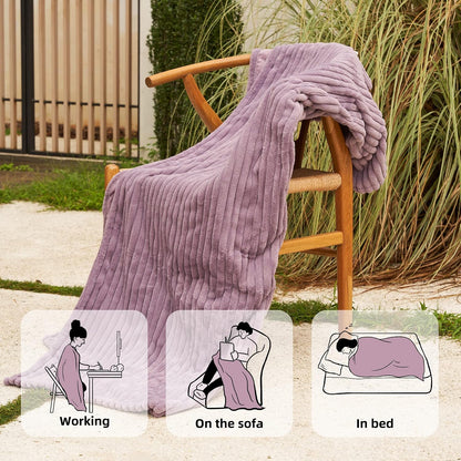 GOTCOZY Heated Throw Blanket, 50''X60'' - Soft Silky Plush Electric Blanket with 4 Heating Levels & 3 Hour Auto Off, ETL Certified, Machine Washable (Grey)