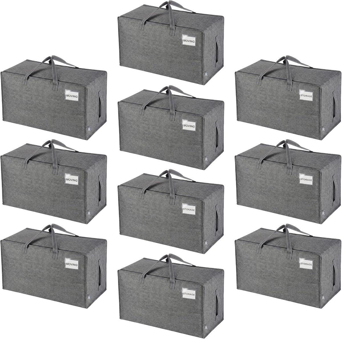 VENO Clear Extra Large Moving Bags & Storage Totes, Heavy Duty Organizer with Reinforced Handles & Strong Zippers for Clothes, College Dorm Essentials, Moving Supplies