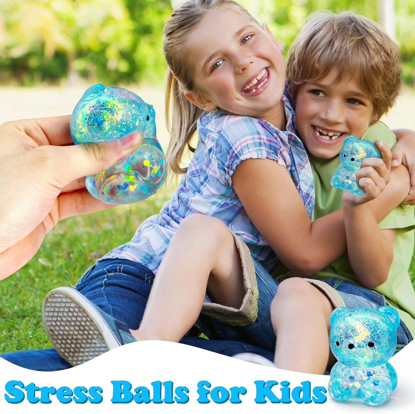 ZTATU Gummy Bear Squishy Fidget Toys (1PCS) Stress Balls for Adults Sugar Stress Ball，Sensory Toys Squishy Ball, Stress Relief Toy Squeeze Ball Party Favors for Kids, Easter Basket Stuffers