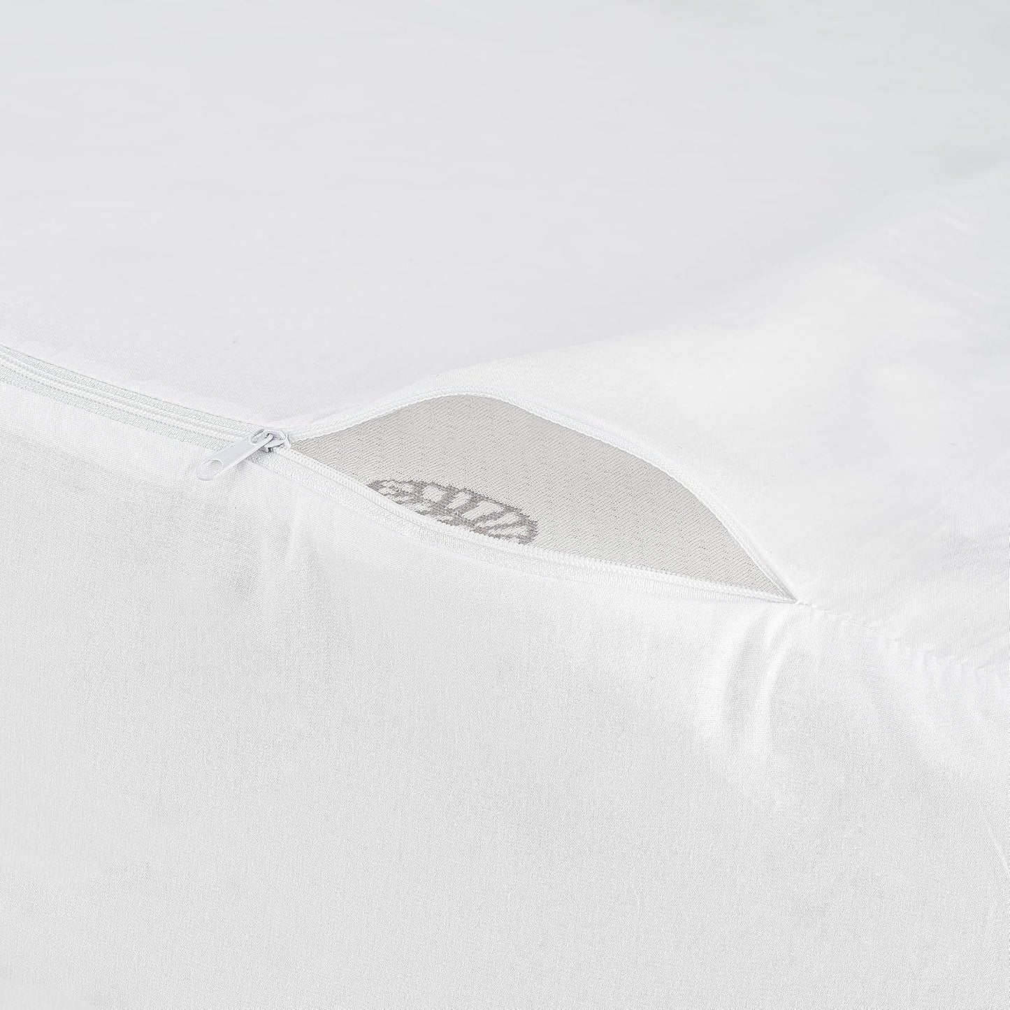 CirclesHome Pillow Protectors 4 Pack Standard Zippered - 100% Cotton Breathable Pillowcases - Protects Pillows from Dirt, Dust and Debri (Standard - Set of 4 - 20x26)