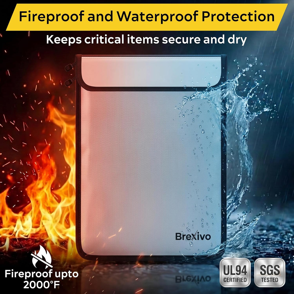 Fireproof Document Bag - Fireproof Box [Thermal Insulated] Fireproof Safety