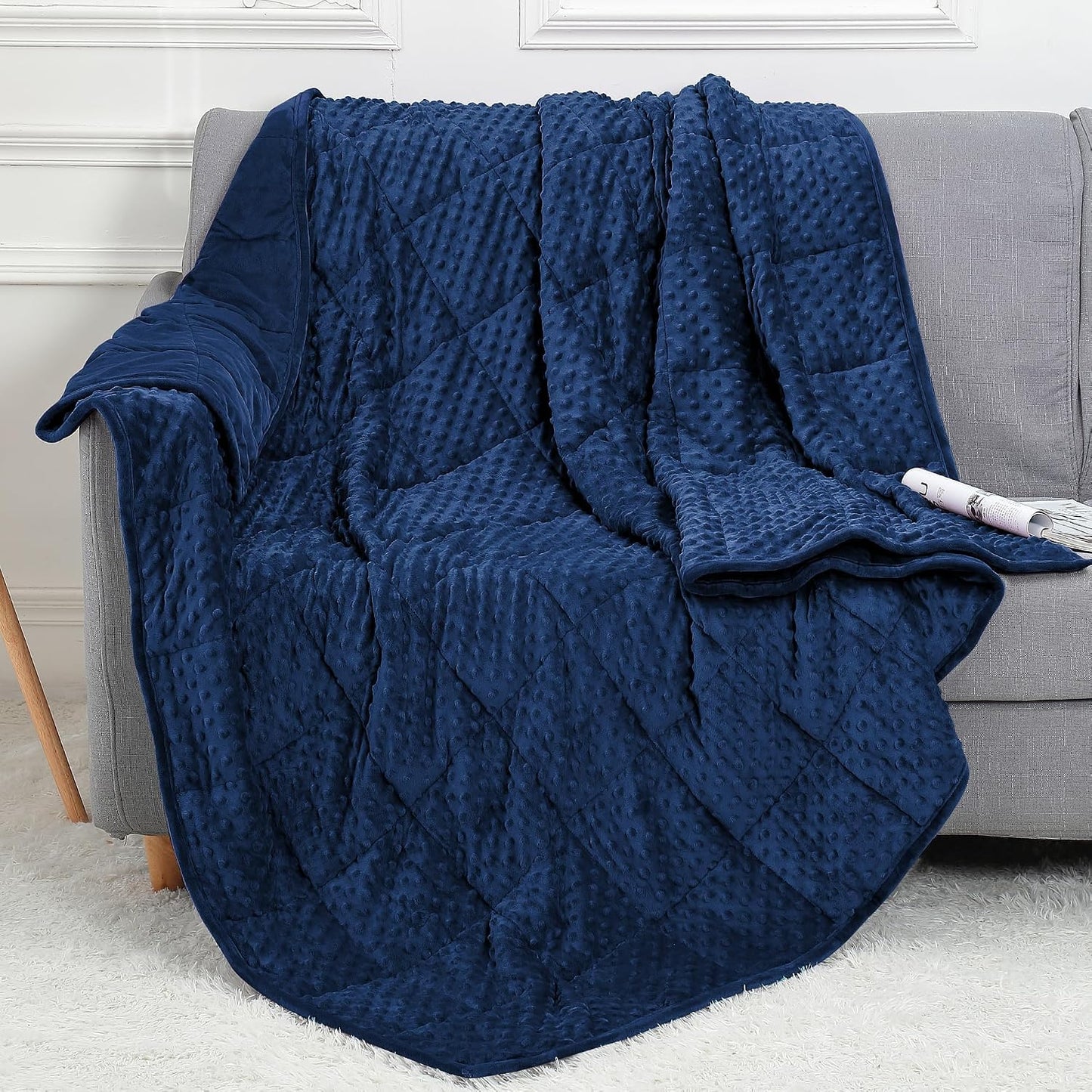 Alomidds Weighted Lap Blanket 7lbs, Cozy Luxury Breathable Weighted Blanket for Adults, Weighted Lap Pad for Travel, Relaxation, Sleeping, Purple, 29" x 24"