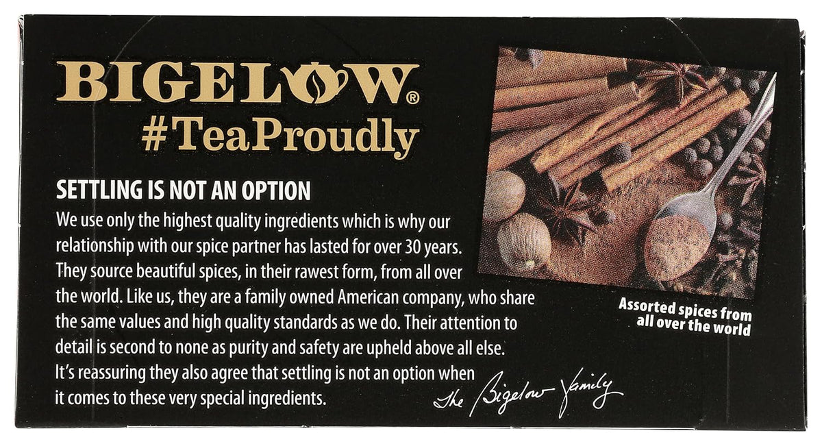 Bigelow, Spiced Chai Tea (Caffeinated), 20 Count