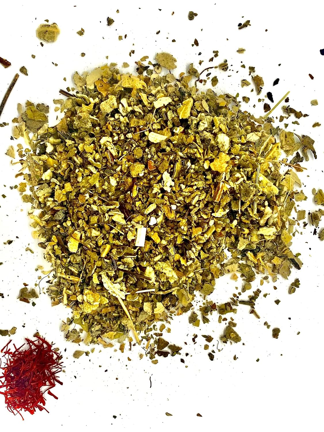 FIRE TEAS Organic Mullein Leaf Herbal Tea w/Ginger & Saffron - Respiratory & Lung Cleanse Herbal Tea, Mucous Membranes Support, Great Health Benefits, Loose Leaf -